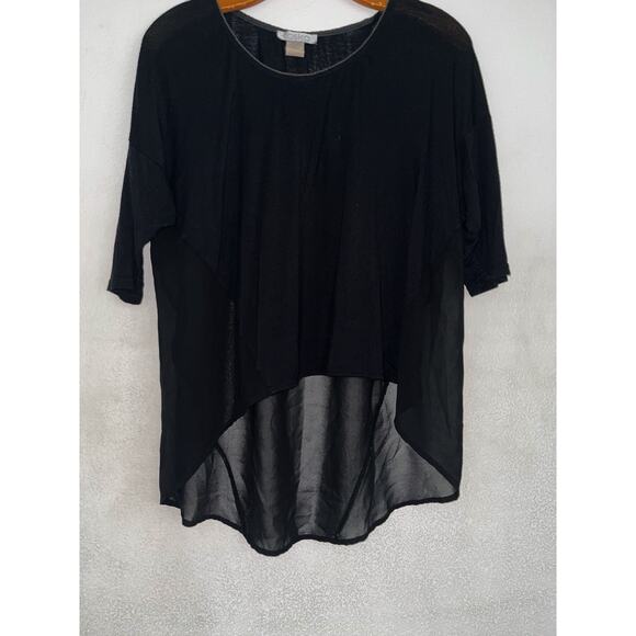 Toska High Low Top Tunic T- Shirt Women Black S/P Lightweight Whimsical - Picture 2 of 5